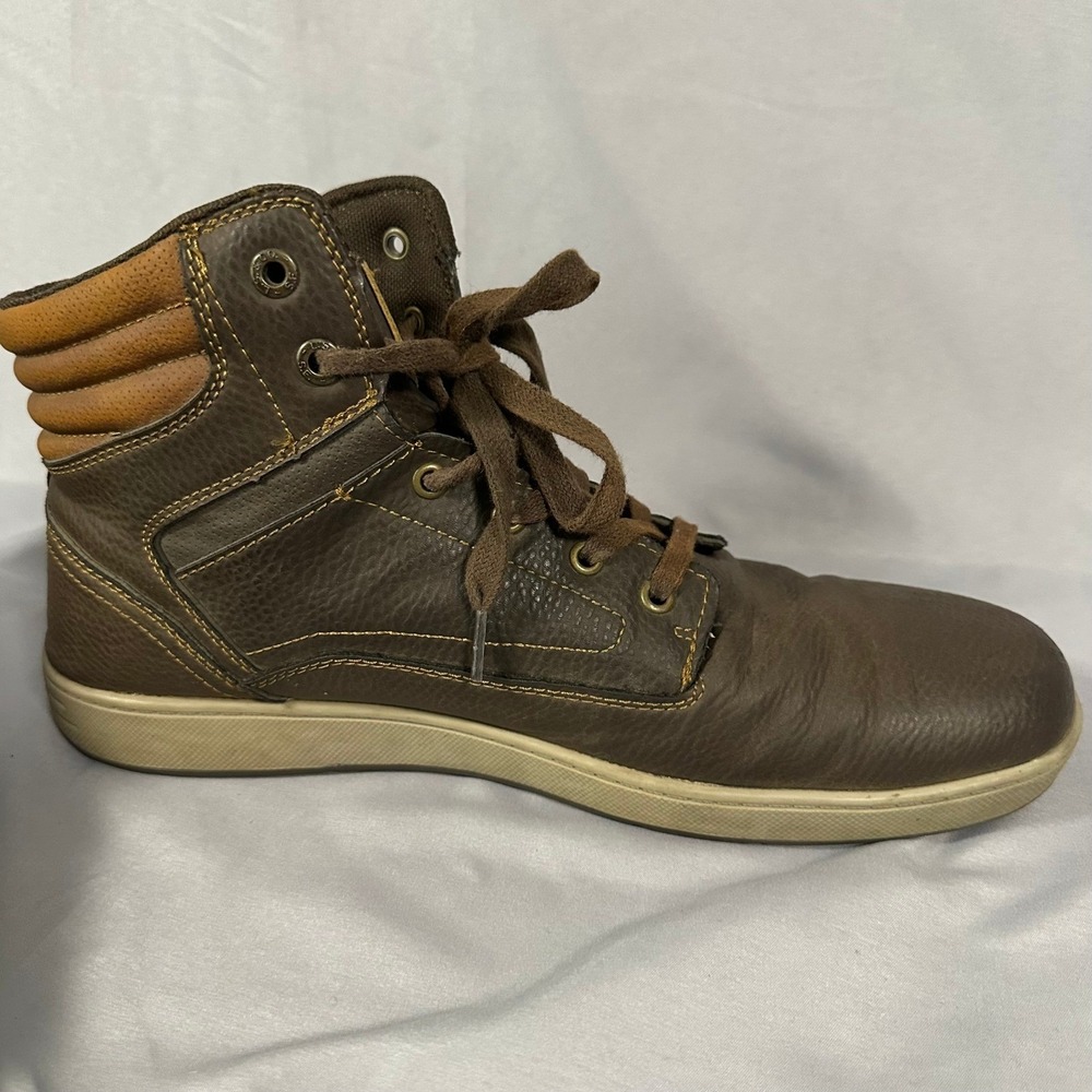 Levis Mens Size 13 Brown High Top Sneakers Synthetic Leather Boots - Picture 14 of 16